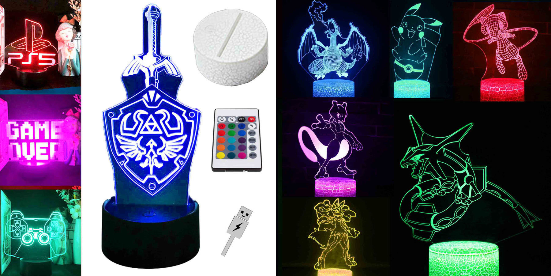 Nye og trendy 3D-LED-lamper til "Shine opp" gamerrommet! Gamingsjappa.no