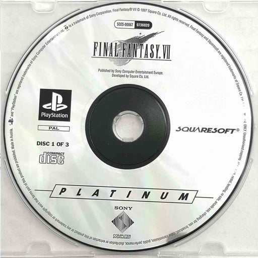 Erstatningsdisk: Final Fantasy VII [PS1] (Brukt) Disk 1 (Platinum) [A-]