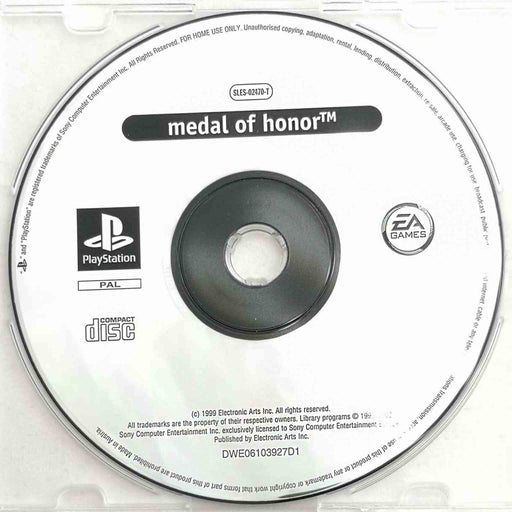 Erstatningsdisk: Medal of Honor [PS1] (Brukt) Platinum [A-]