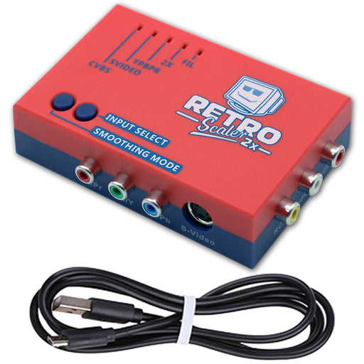 RetroScaler2X HDMI-konverterer til NES, SNES, N64, NGC, PS2, XBOX, SEGA, DC Rød Blå
