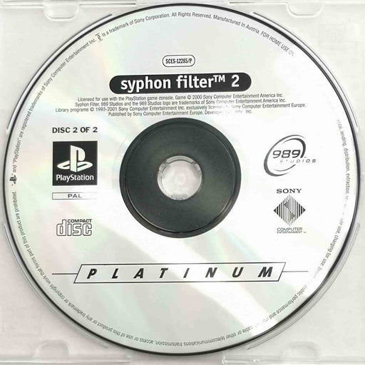 Erstatningsdisk: Syphon Filter 2 [PS1] (Brukt) Disk 2 (Platinum) [A-]