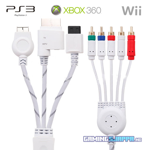 Multikomponentkabel til Wii, Wii U, PS2, PS3 og Xbox 360 [YPbPr]