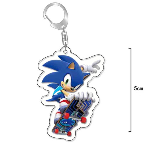 Nøkkelring av akryl: Sonic the Hedgehog - Skateboard Sonic