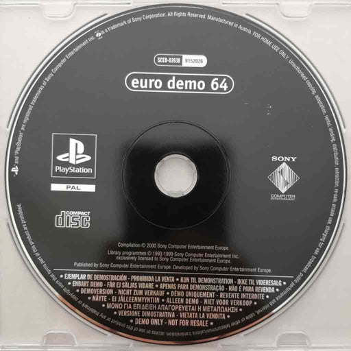 Demodisk: Euro Demo 64 [PS1] (Brukt) - Gamingsjappa.no