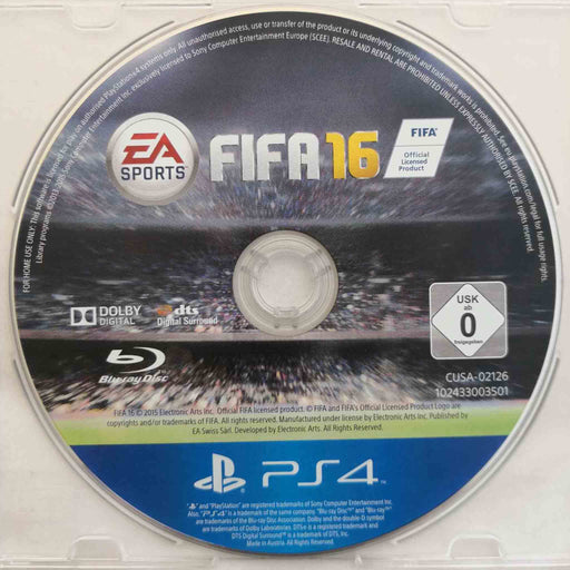 Erstatningsdisk: FIFA 16 [PS4] (Brukt)