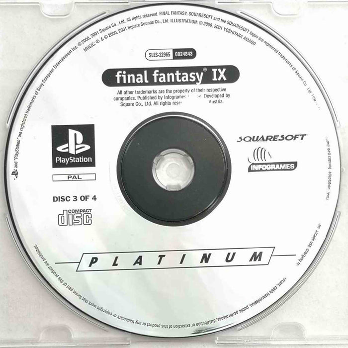 Erstatningsdisk: Final Fantasy IX [PS1] (Brukt) Disk 3 (Platinum) [A-]