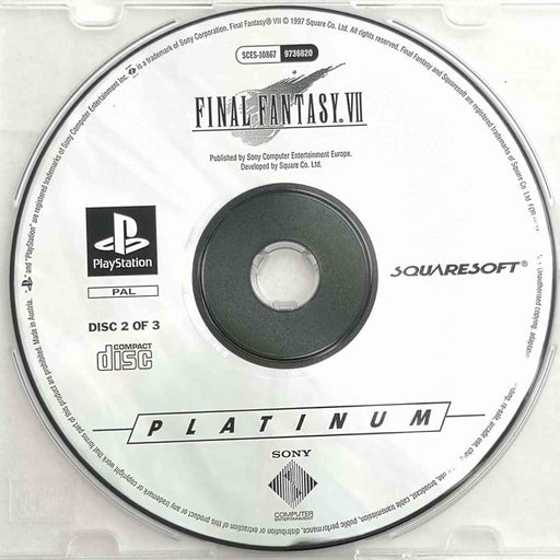 Erstatningsdisk: Final Fantasy VII [PS1] (Brukt) Disk 2 (Platinum) [A-]