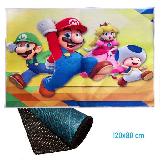 Gulvteppe: Super Mario - Mario og gjengen (120x80 cm) - Gamingsjappa.no