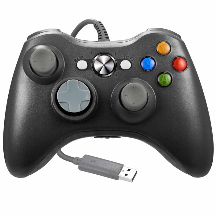 Kablet USB-kontroller til Xbox 360 (tredjepart) Svart