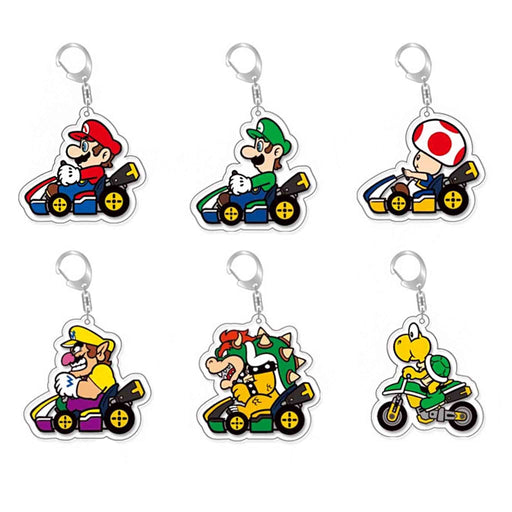 Nøkkelring av akryl: Mario Kart Racers - Sett med 6 stk - Gamingsjappa.no