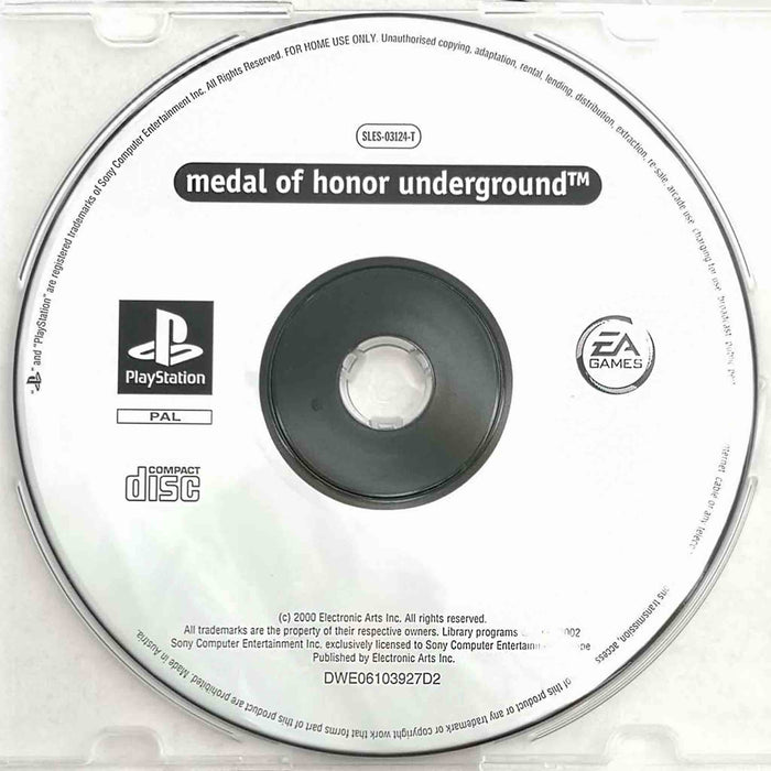 Erstatningsdisk: Medal of Honor - Underground [PS1] (Brukt) Platinum [A-]