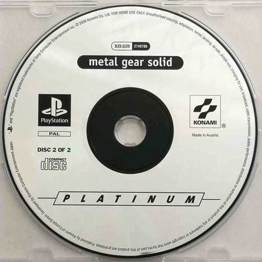Erstatningsdisk: Metal Gear Solid [PS1] (Brukt) Disk 2 (Platinum) [A-]