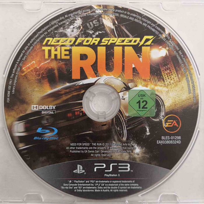Erstatningsdisk: Need for Speed - The Run [PS3] (Brukt)