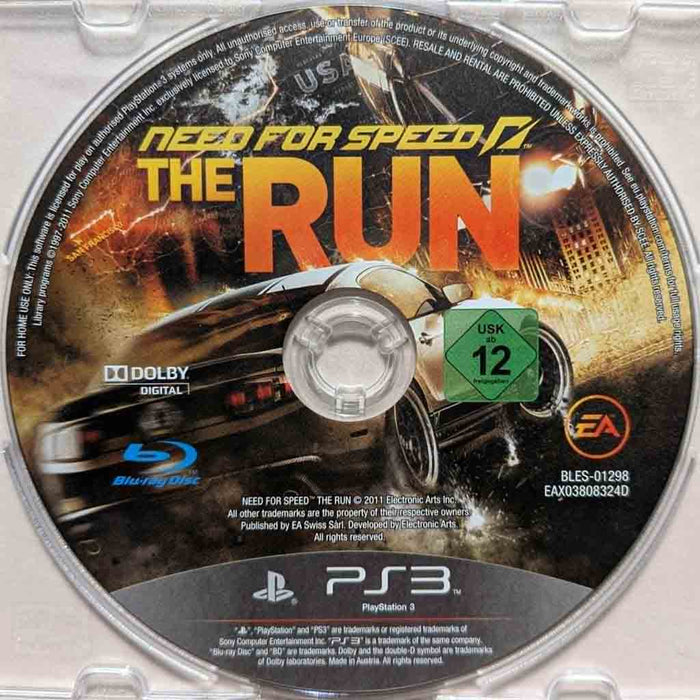 Erstatningsdisk: Need for Speed – The Run [PS3] (Brukt)