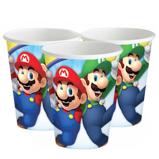 Bursdagsservise: Nintendo - Mario og Luigi pappkopp til Mario-bursdagen (8 stk) - Gamingsjappa.no