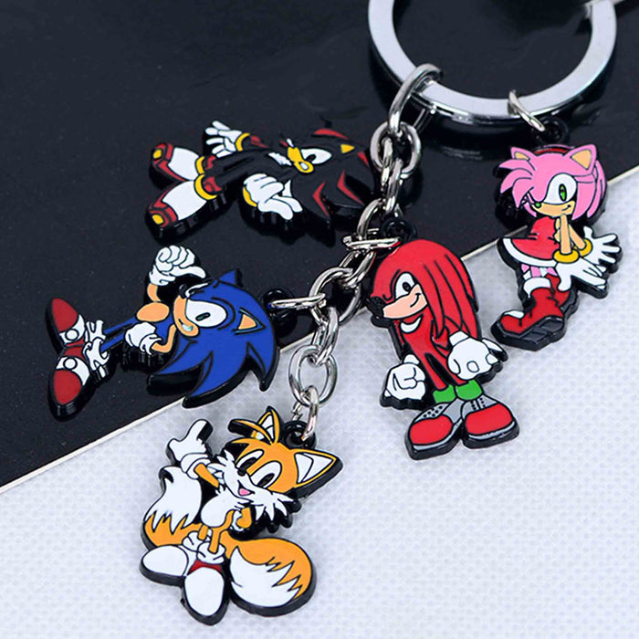 Nøkkelring: Sonic the Hedgehog - Minifigurer av Sonic, Tails, Knuckles, Shadow og Amy - Gamingsjappa.no