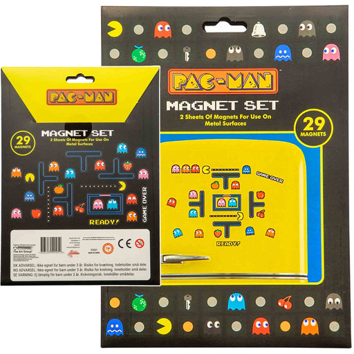 Magnetsett: Pac-Man og Ghosts som pixelformet 8-bit-magneter (29 stk)