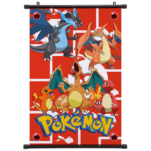 Tøyplakat: Pokémon - Charmanders utviklinger | Wall Scroll - Gamingsjappa.no