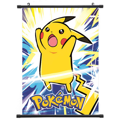 Tøyplakat: Pokémon - Pikachu angriper | Wall Scroll