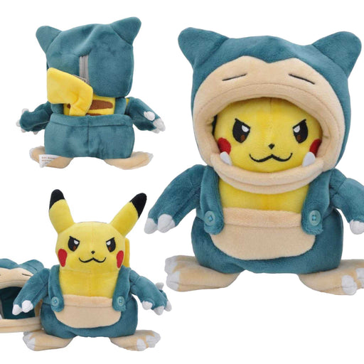 Plushbamse: Pokémon - Pikachu i Snorlax-kostyme (20cm)