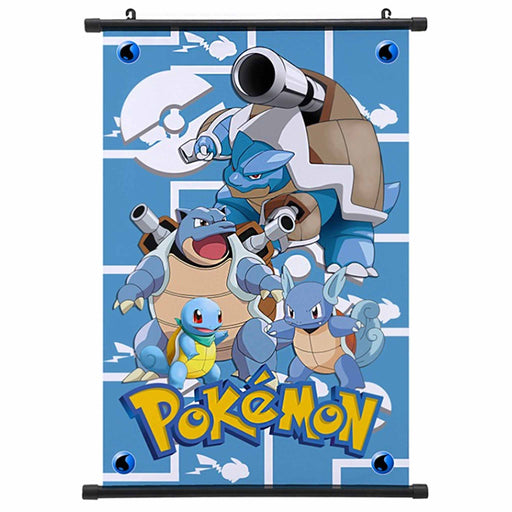 Tøyplakat: Pokémon - Squirtles utviklinger | Wall Scroll