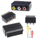 SCART-adapterplugg for kompositt RCA-kabel (Rød/Hvit/Gul)