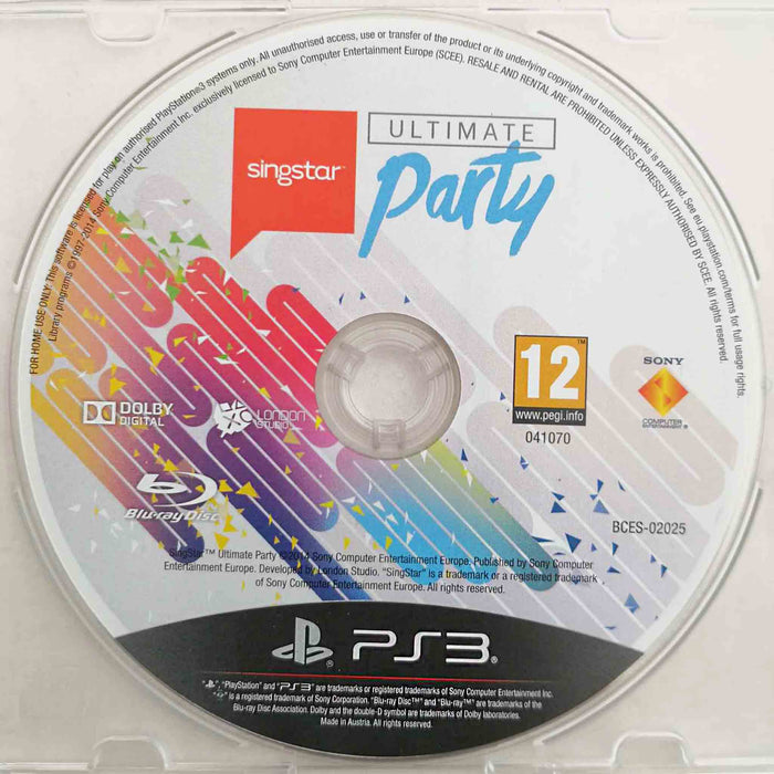 Erstatningsdisk: SingStar - Ultimate Party [PS3] (Brukt)