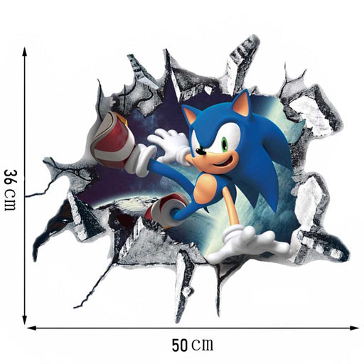 Veggklistremerker: Sonic the Hedgehog - Sonic sparker gjennom veggen - Gamingsjappa.no