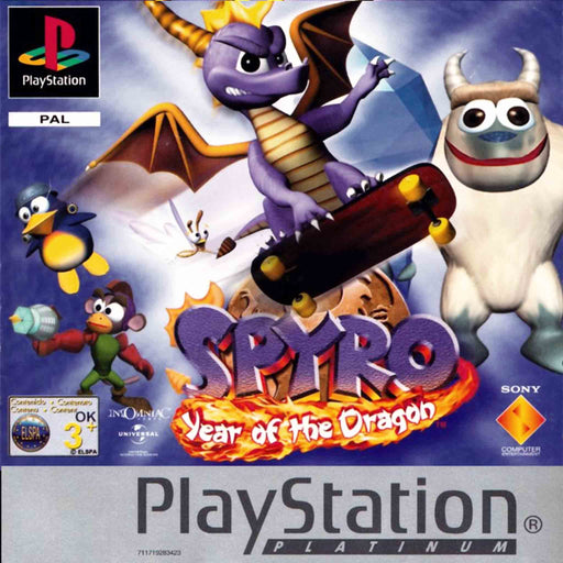PS1: Spyro - Year of the Dragon (Brukt) Platinum [B+/A/A-]