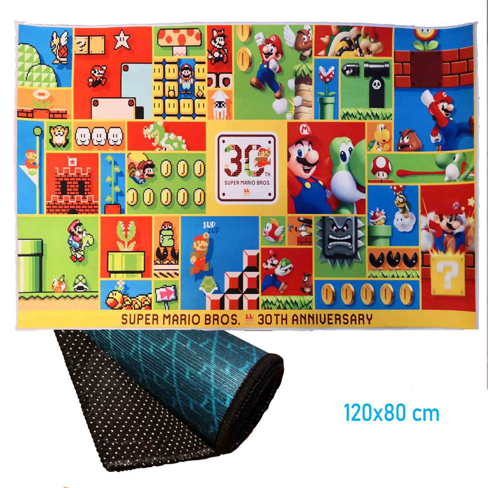 Gulvteppe: Super Mario - 30th Anniversary motiv (120x80 cm)