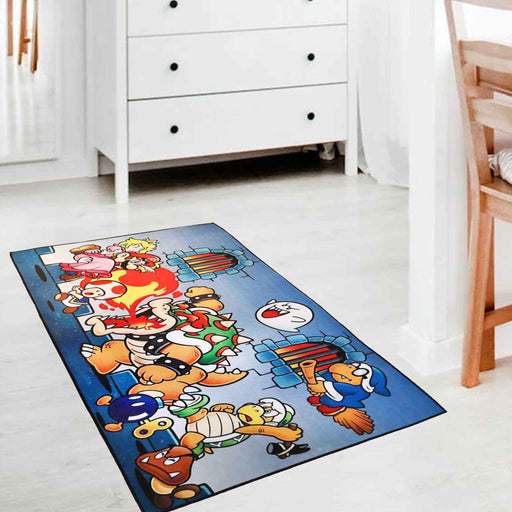 Gulvteppe: Super Mario Bros. 3-stil - Klassisk artwork (120x80 cm)