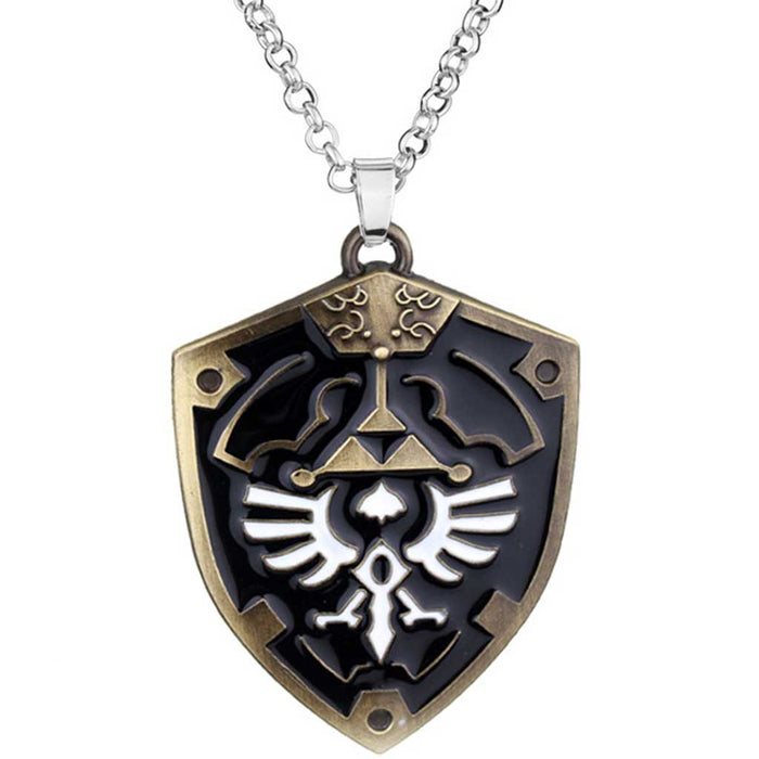 Halskjede: The Legend of Zelda – Svart Hylian Shield i metall - Gamingsjappa.no