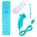 Wii kontrollersett | Wii Remote, Nunchuk og grep med stropp til Wii og Wii U (tredjepart) Blå