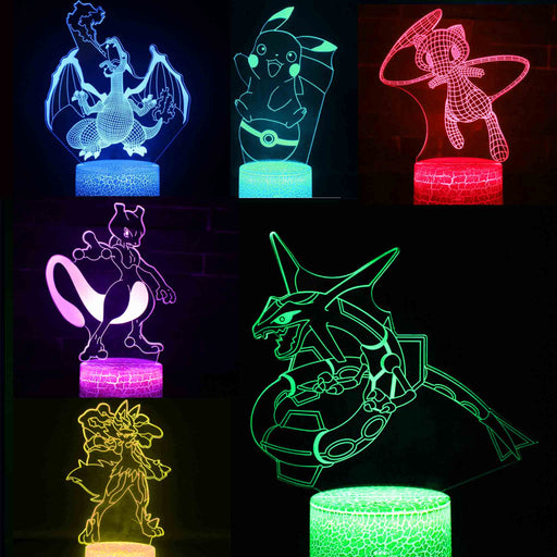 3D LED-lamper med Pokémon-motiv Gamingsjappa.no