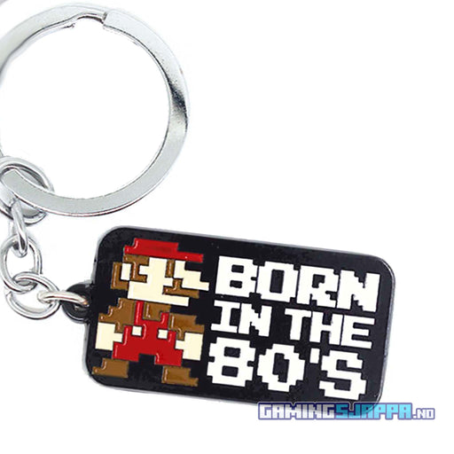 Nøkkelring av metall: Born in the 80's Mario Pixel NES - Gamingsjappa.no