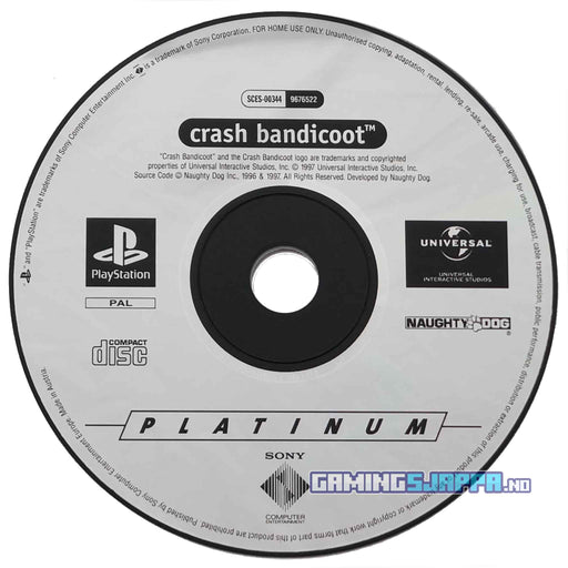 Erstatningsdisk: Crash Bandicoot [PS1] (Brukt) Gamingsjappa.no