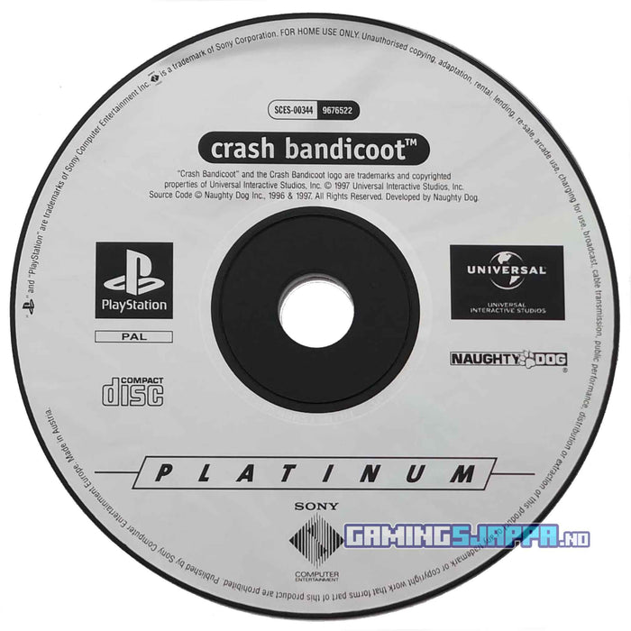 Erstatningsdisk: Crash Bandicoot [PS1] (Brukt)