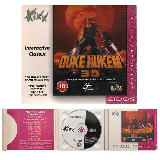 PC CD-ROM: Duke Nukem 3D Complete Version (Brukt) Kixx Interactive Classix [A/A/A-]