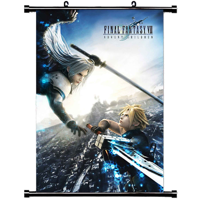 Tøyplakat: Final Fantasy VII: Advent Children - Cloud vs Sephiroth | Wall Scroll