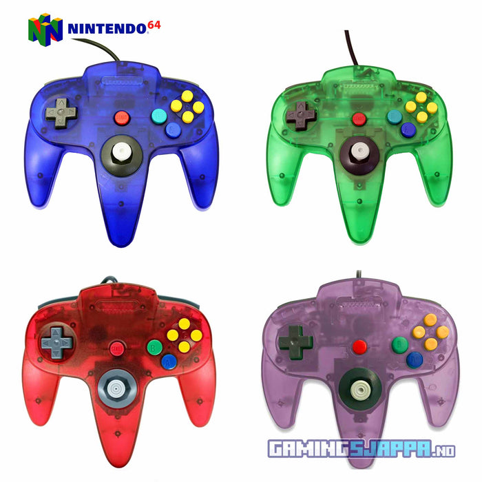 Kontroll til Nintendo 64 - Farget N64-kontroller gjennomsiktig (tredjepart)