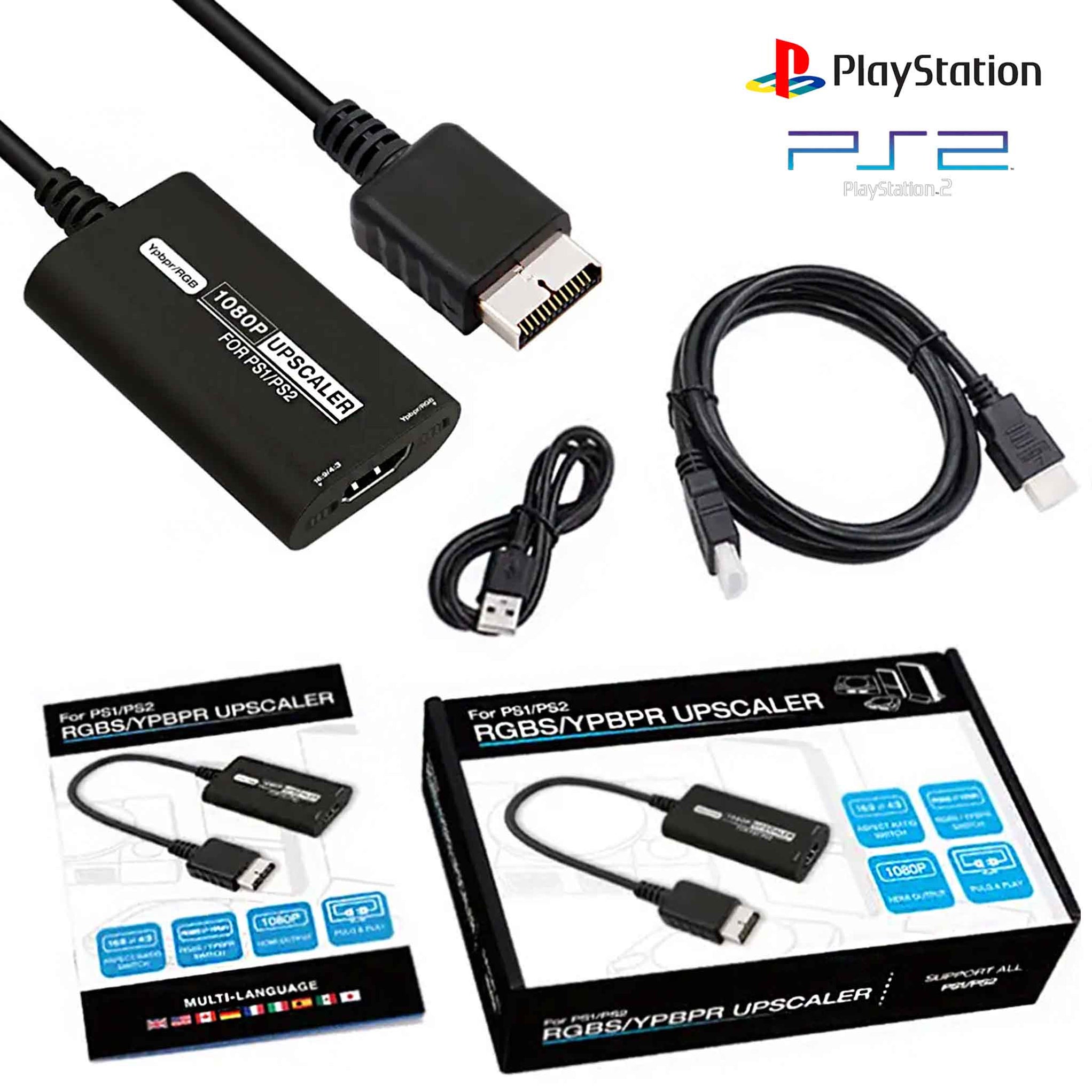 HDMI Upscaleradapter til PlayStation 1 og PlayStation 2 PS1, PS2 (1