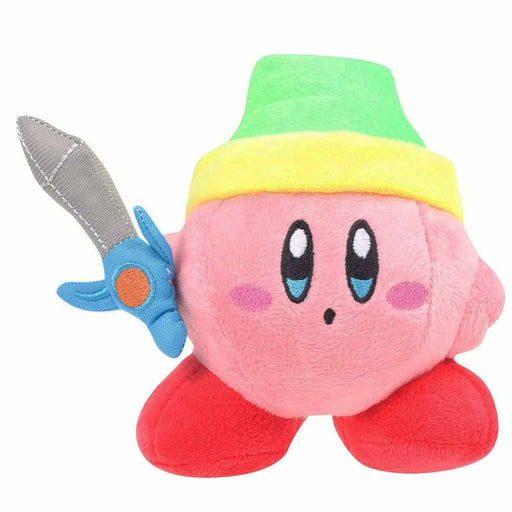 Plushbamse: Kirby med sverd og Link-lue (20cm)