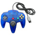 Kontroll til Nintendo 64 - Farget N64-kontroller gjennomsiktig (tredjepart) Blå