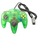 Kontroll til Nintendo 64 - Farget N64-kontroller gjennomsiktig (tredjepart) Grønn