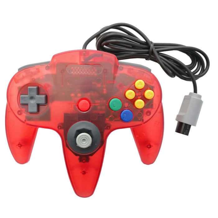 Kontroll til Nintendo 64 - Farget N64-kontroller gjennomsiktig (tredjepart) Rød
