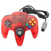 Kontroll til Nintendo 64 - Farget N64-kontroller gjennomsiktig (tredjepart) Rød