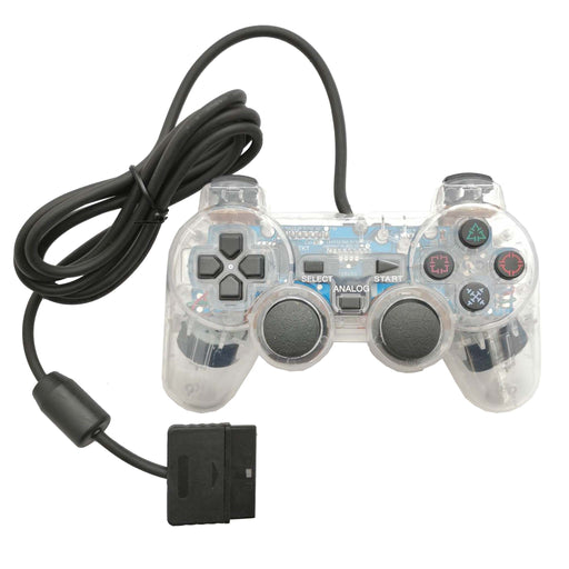 Kontroll til PlayStation 2 - Farget PS2/PS1 kontroller gjennomsiktig (tredjepart) Klar