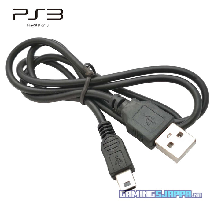 Ladekabel USB Mini-B til PlayStation 3-kontrollere - PS3 Dualshock 3/Sixaxis (tredjepart)