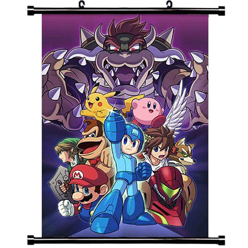 Tøyplakat: Mega Man og Nintendo-karakterer - Wall Scroll Gamingsjappa.no