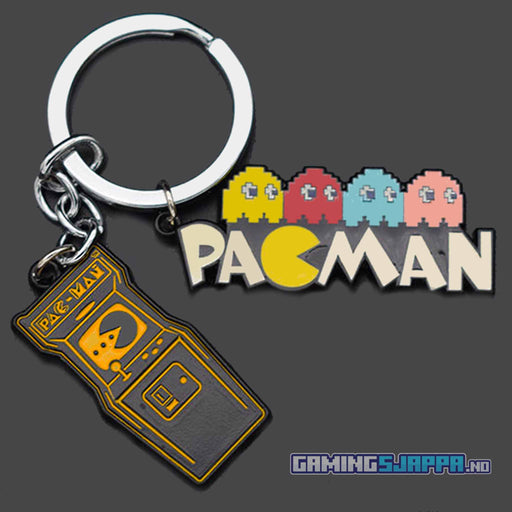 Nøkkelring av metall: Pac-Man og arkadekabinett - Gamingsjappa.no
